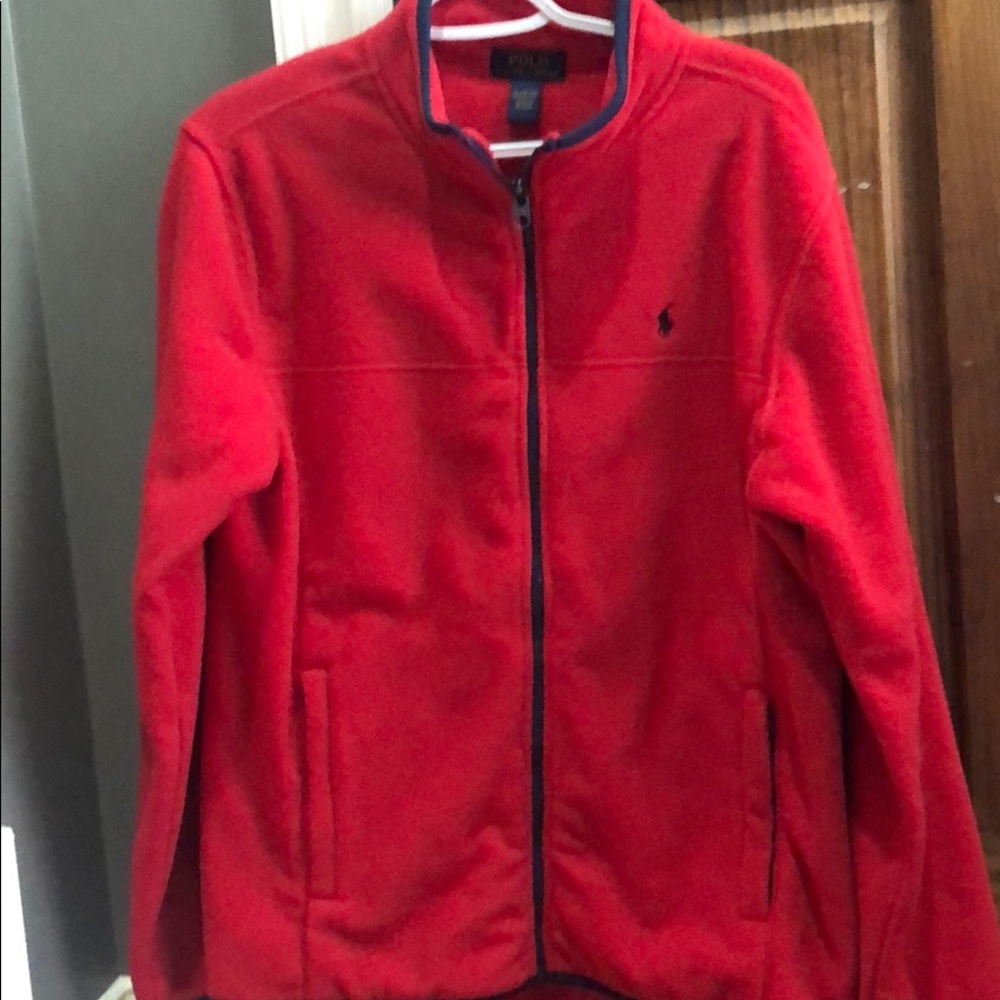Boys red polo fleece jacket